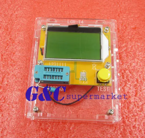 

12864 Pocketable Transistor Capacitance ESR Diod MOS Meter LCR-T4 Transparent