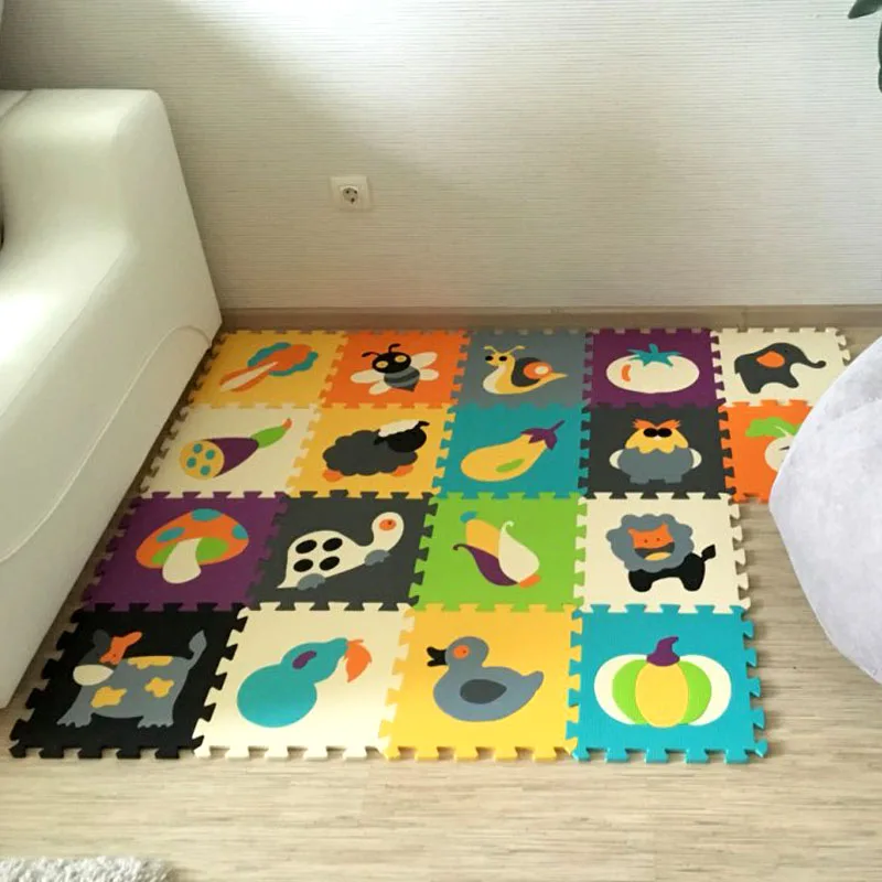 18pcs Cartoon Animal Pattern Carpet EVA Foam Puzzle Mats Kids Floor