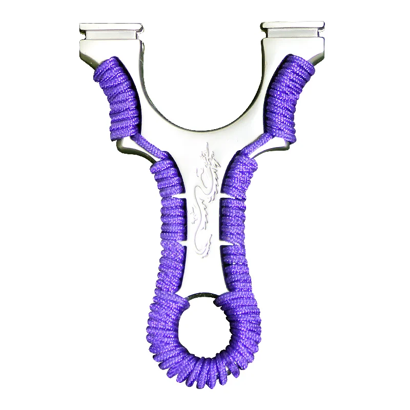 

Flat leather slingshot free precision outdoor alloy large force bomber