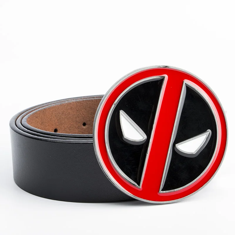 

Superhero Deadpool Luxury Punk Rock Designer Belts Men High Quality Genuine Leather Cintos Masculinos Hip Hop Male Strap Waist