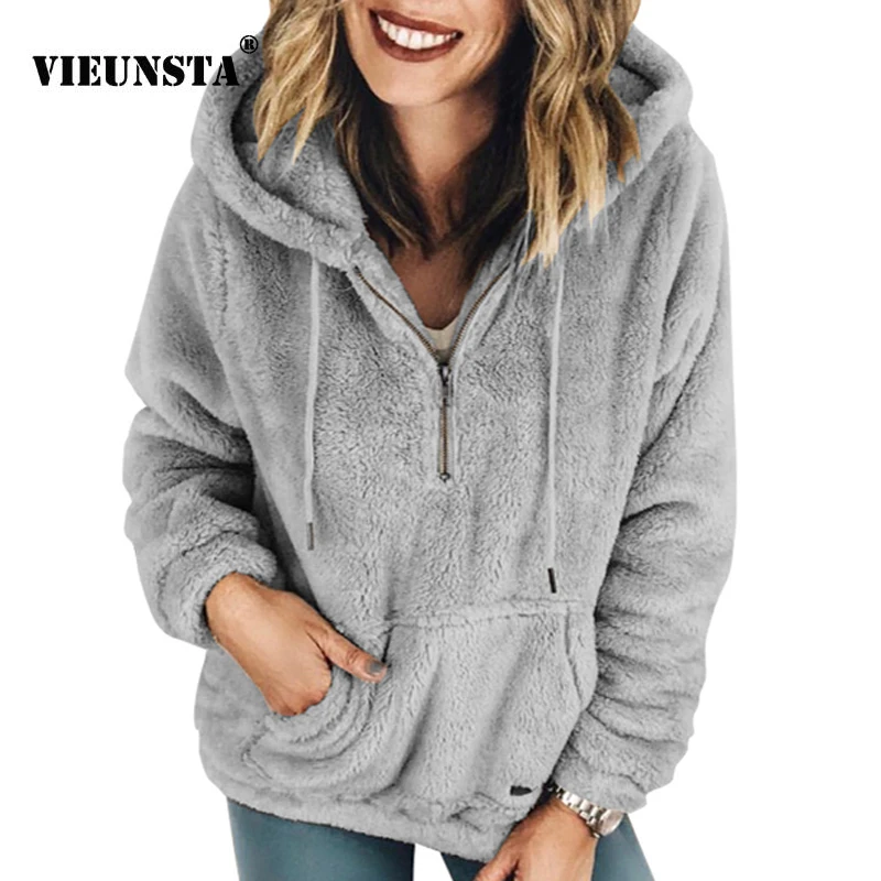 Women Fleece Hoodie Sweatshirt Plus Size Turtleneck Women