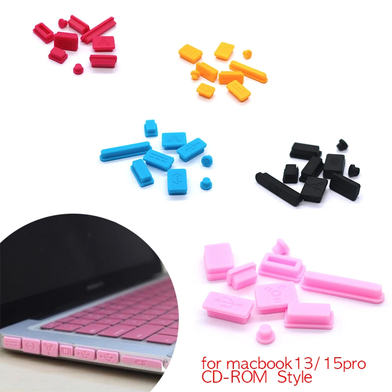 

Hot Selling 1set Silicone Data Port Anti Dustproof Plugs For MacBook pro 13inch 13 pro 15 Dust Plug Stopper Cover Set