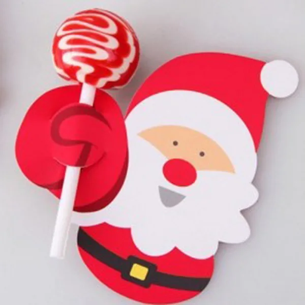 50 шт. Пингвин Санта Клаус леденец из бумаги карты Рождественские украшения Рождество вечерние Декор дети конфеты подарок - Цвет: Red