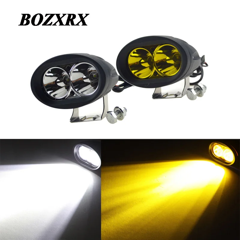 Bargain Offer for  BOZXRX 1 Pcs Motorcycle Headlight Bulbs Led 12-80V Auxiliary Lamp Scooters Fog Double Spotlight LED