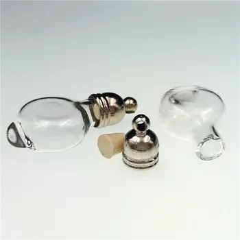 

50pieces 25x12mm Flat lantern glass vial pendant glass pendant glass bottle locket necklace pendant charms with Tassels cap