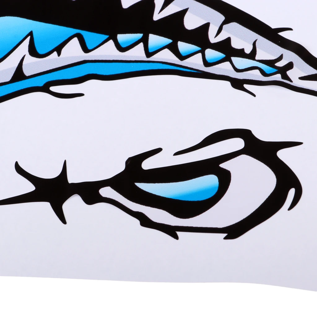 2 Pieces Waterproof Shark Teeth Mouth Decals Sticker for Kayak Canoe Fishing Inflatable Boat Surfboard Car Bumper Laptop Window
