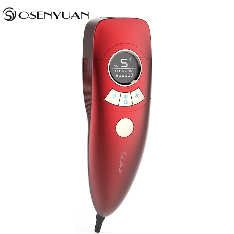 Osenyuan, 4 в 1, Icecool, IPL, лазерная эпиляция, Перманентная для лица, тела, ног, бикини, электрический эпилятор Depiladora, лазерный эпилятор - Цвет: red Icecool laser