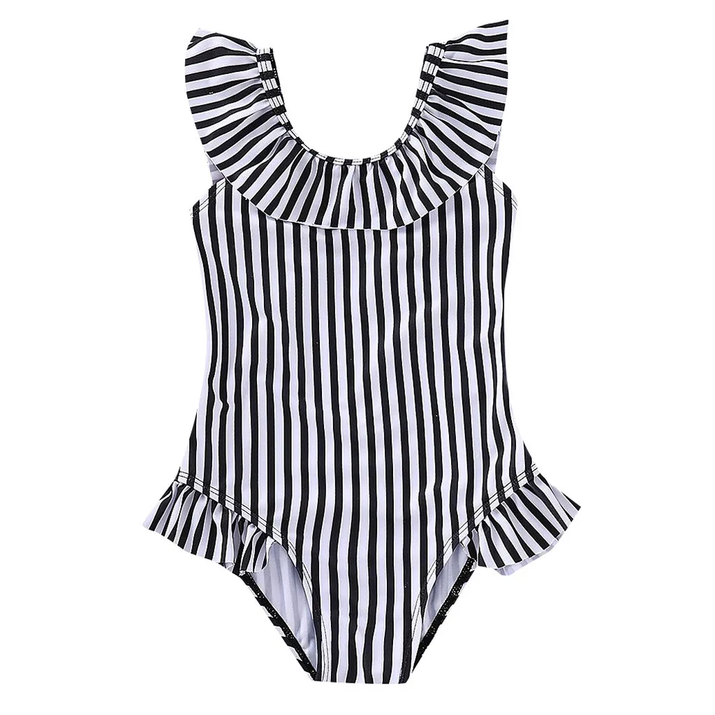 SAGACE купальный костюм без рукавов, детский купальный костюм, купальный костюм для малышей, детский купальник в черно-белую полоску для девочек(От 2 до 7 лет), 9Apl11