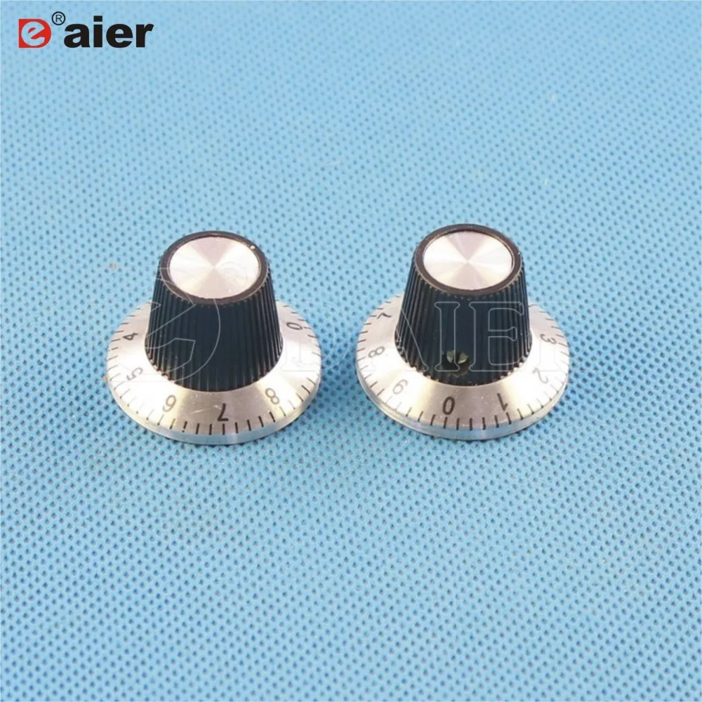 

100PCS C2-A Black knurled fan control knob numbered with Chrome Skirt