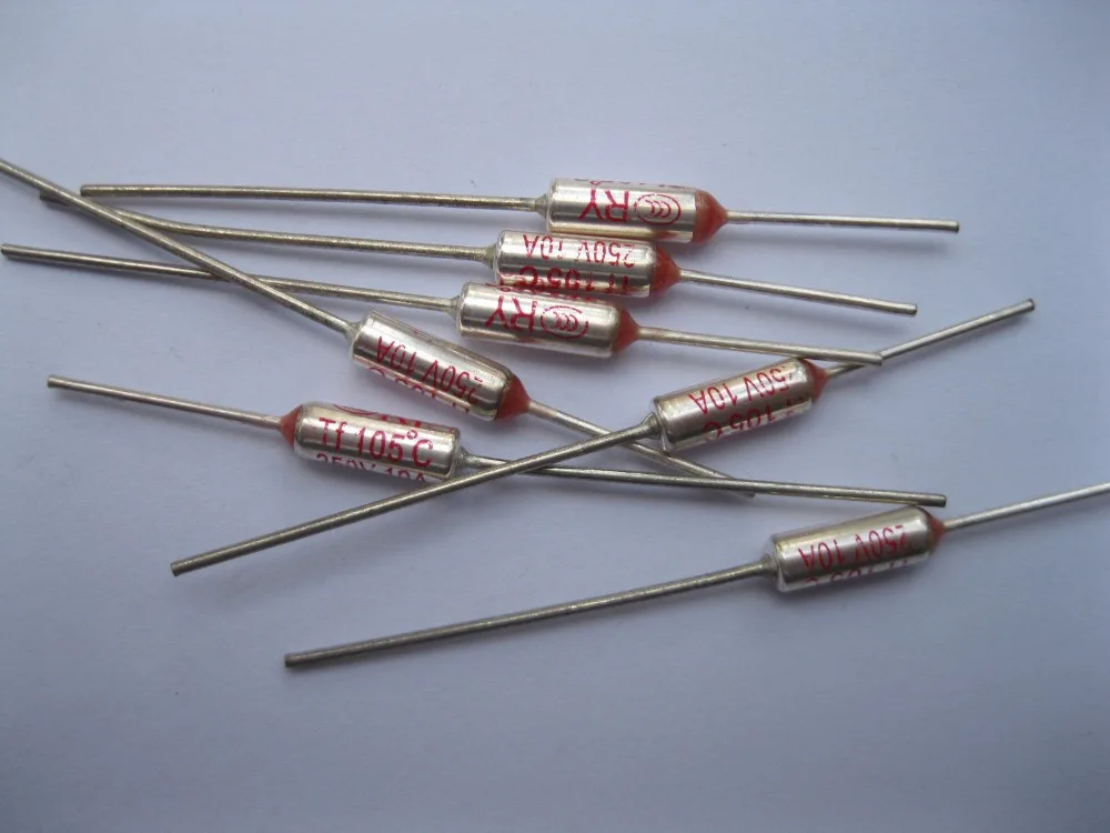 Термопредохранитель Microtemp 105C отсечки 10 А 250 В 12 шт. в партии|microtemp thermal fuse|thermal fuse10a