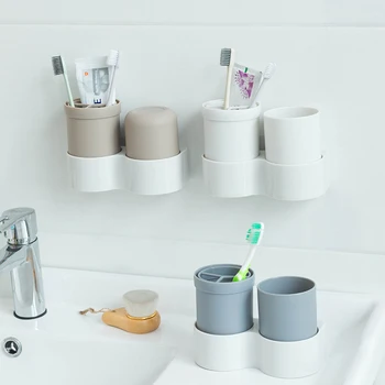 

Plastic Toothbrushes Storage Holders Racks Shelf Toothpaste Organizer Cups Wall Door Housekeeper Organization Accessories Items
