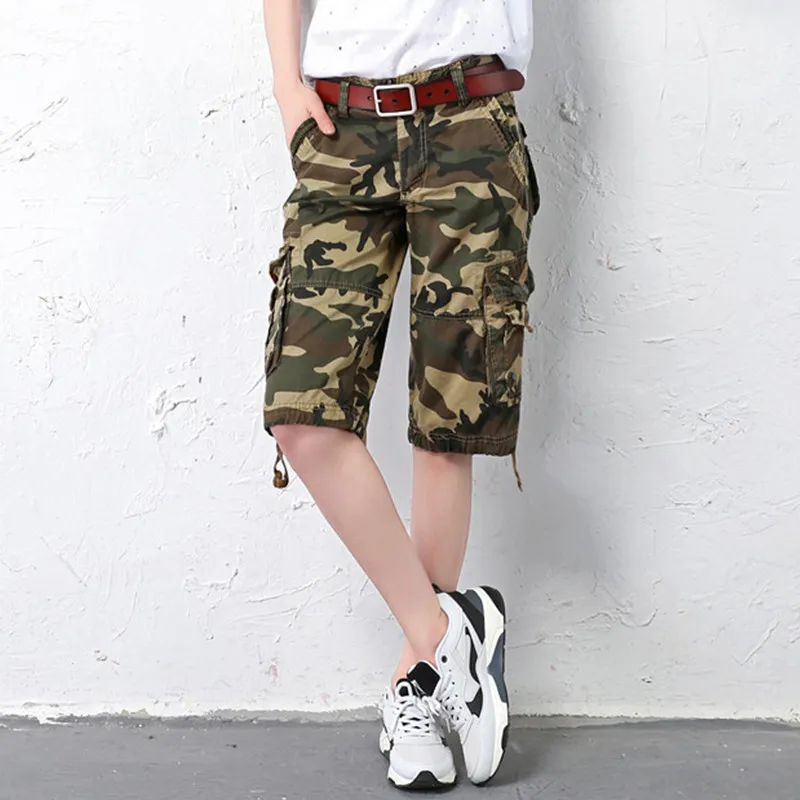 Denim Pantalon Femmes 2019 Camouflage Loose Knee Length