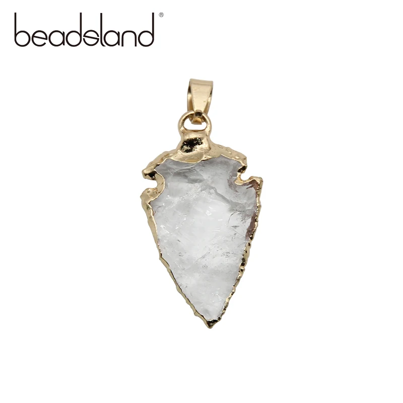 

Beadsland Crystal Natural Stone Semiprecious Stone Arrowhead Shapped Pendant DIY Fashion Jewelry Necklace Size 40*25mm 38566