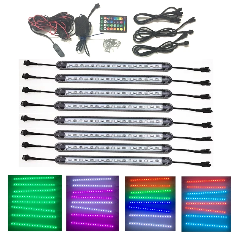 

Car Atmosphere Light Car Light Interior Lighting Remote Control RGB LED Rock Lights Music Sound Active Function Decorative Lamp