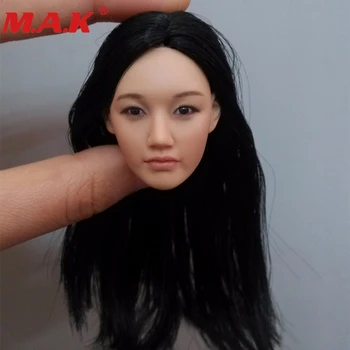 

1:6 scale female girl lady black long hair head sculpt KM-38 headplay figure head model for 12'' action figure collection doll
