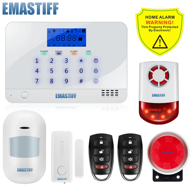 US $37.10 Wireless Touch Keypad App Gsm Intruder Burglar Alarm System Security Home Wired Wireless Signal PirDoor Sensor Russian Voice