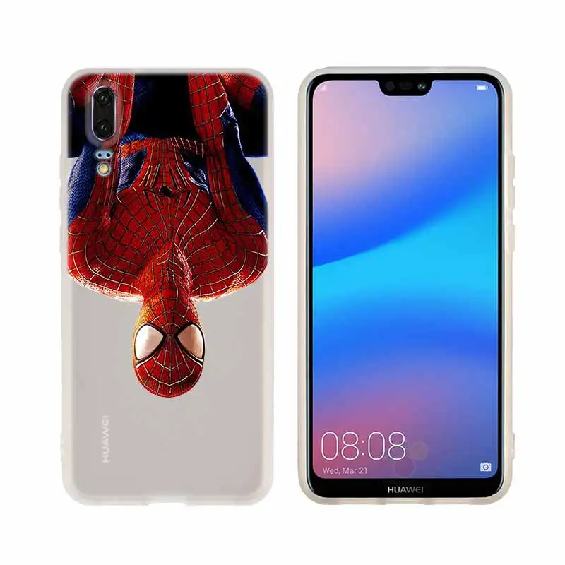 Marvel Человек-паук чехол для телефона чехол для Huawei P8 P9 Lite P10 P20 P30 Lite Plus Pro P Smart крышка мягкая обложка - Цвет: 3D printing