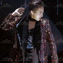 S-5XL Мужская мода DJ Золотой Синий Красный расшитый блестками пиджак костюмы мужские певицы костюмы мужские s модное пальто мужские костюмы Куртки