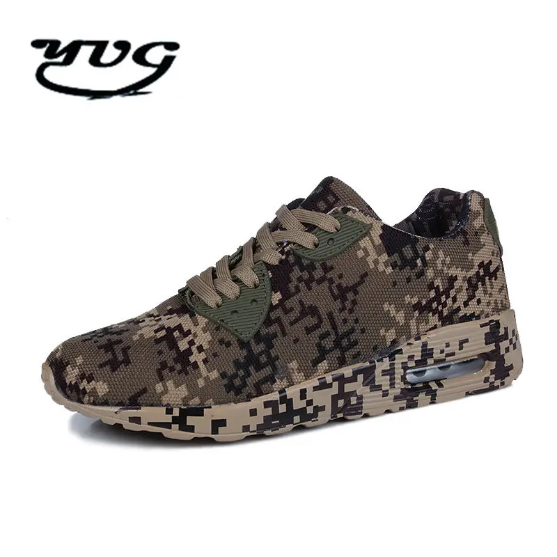 

2017 New Camouflage Military Unisex Running Shoes Men Women Breathable Flying Mesh Running Sneakers Comfortable Army Green Brand