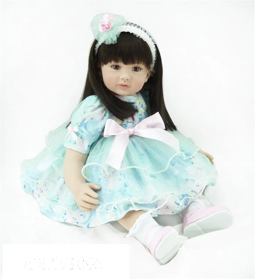 

60cm Silicone Vinyl Reborn Like Real Baby Doll Toy 24inch Princess Toddler Girl Babies Doll Birthday Gift bebe poupee reborn