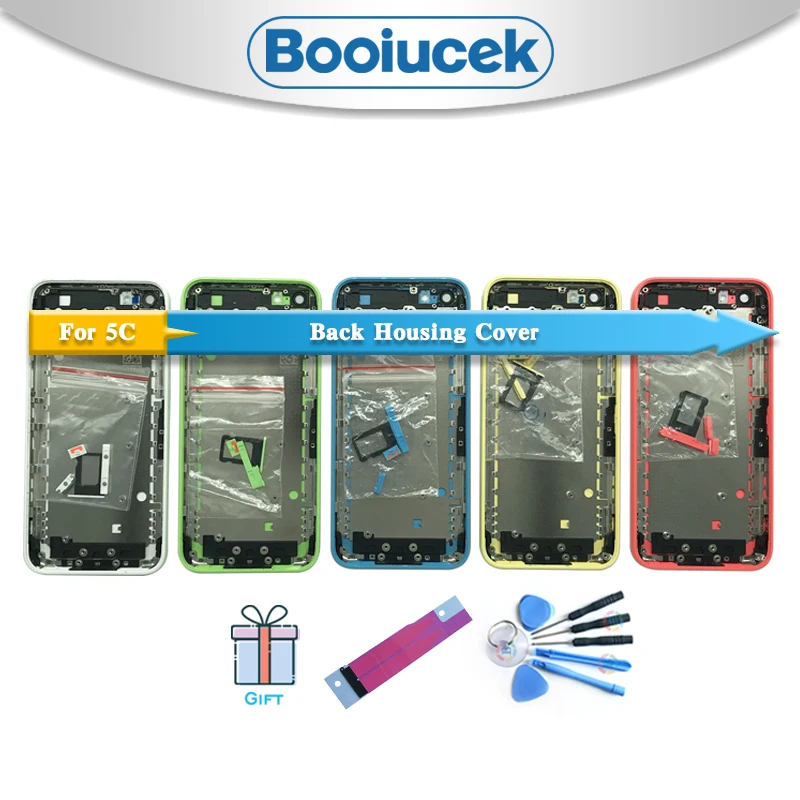 

High Quality For IPhone 5C Housing Battery Cover Door Rear Chassis Frame Back Cover + Battery sticker