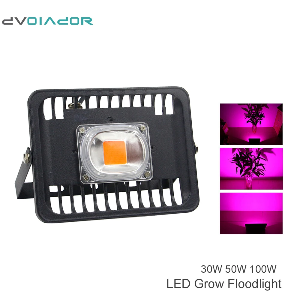 

DVOLADOR IP65 LED COB Flood Light 30W 220V Input Smart IC Driver Full Spectrum Fruit Flower Cultivate Plant grow Lamp Floodlight