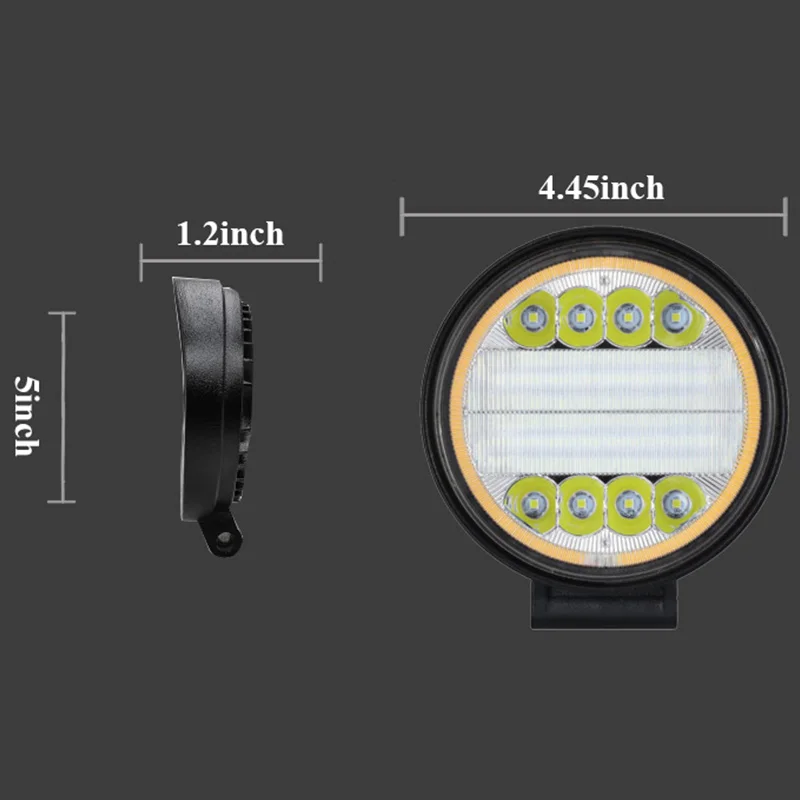 Автомобильный светодиодный Рабочий фонарь 72 Вт налобный фонарь Авто Точечный светильник s внедорожные дополнительные фары дальнего света 6000 К 3000 К противотуманный светильник s для трактора лодки ATV