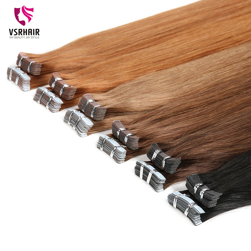 VSR PU Super Human Hair Tape In Extension Hair Style Double Drawn US Strong Adhesive Tape Hair Extensions For Salon
