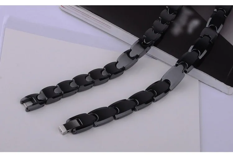 TrustyLan модные пары ювелирных изделий Блестящий черный керамический браслет для мужчин и женщин здоровья магнитная Голограмма браслеты баланс полосы