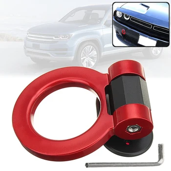 

Universal Red Ring Track Racing Style Tow Hook Look Decoration For Cars Trucks