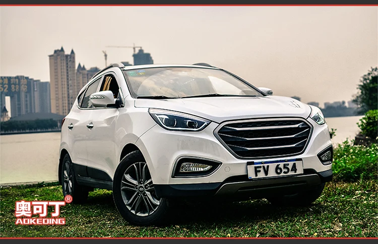 АКД стайлинга автомобилей фара для hyundai IX35 фары автомобиля Tuscon светодиодный задний фонарь светодиодный DRL Bi Xenon объектив дальнего света парковка противотуманная фара