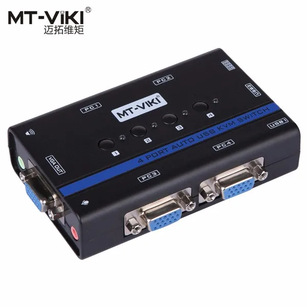 MT VIKI 4 Port Auto VGA USB KVM Switch PC Selector 1 Set