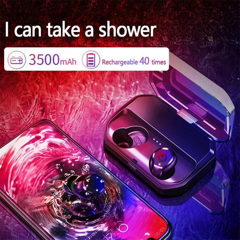 

Mini Bluetooth 5.0 Earphone True Wireless Stereo Earbud Ipx7 Waterproof Bluetooth Headset for Phone HD Communication Portable