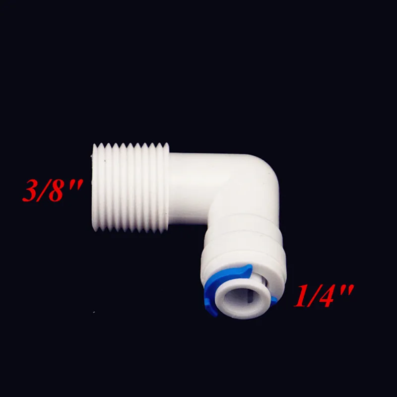 

RO Quick Fittings 1/4" OD Tube Elbow to 3/8" BSP Quick Connector For Water Purifier Filter