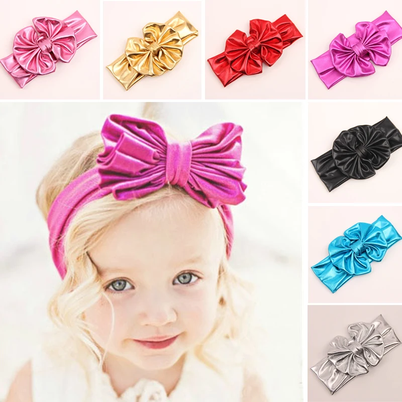 

Elastic Kids Bowknot Hairband Lovely Baby Girls Headband Turban Head Wrap