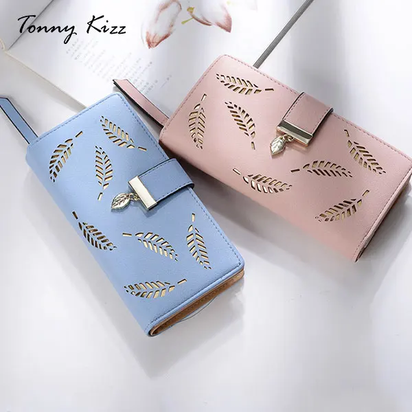 

Tonny Kizz long wallet women leather purse ladies wallets female money bag top quality wallet fashion hollow out purse