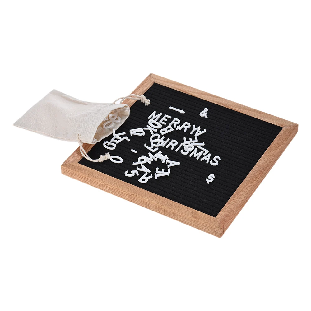 NNRTS creative Letter Board Sign Message Home Office Decor Board Oak Frame White Letters Symbols Numbers Characters Bag office