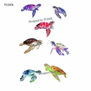 

HXMAN Turtle Temporary Tattoo Sticker Waterproof Women Fashion Fake Body Art Arm Tattoos 9.8X6cm Kids Hand Tatoo A-350