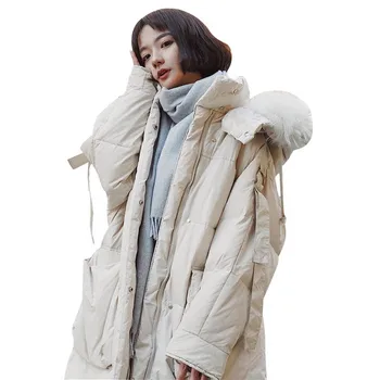 

Winter Jacket Women Thick Warm Hooded Parka Mujer Cotton Padded Coat Solid Plus Size Slim Long Jacket Female Winter outerwear
