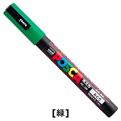 1 шт., Uni Posca PC-3M, 0,9-1,3 мм, средний тонкий наконечник пули, перо, маркер, ручка для ткани, металлическое стекло, рисунок, краска, настройка - Цвет: Green