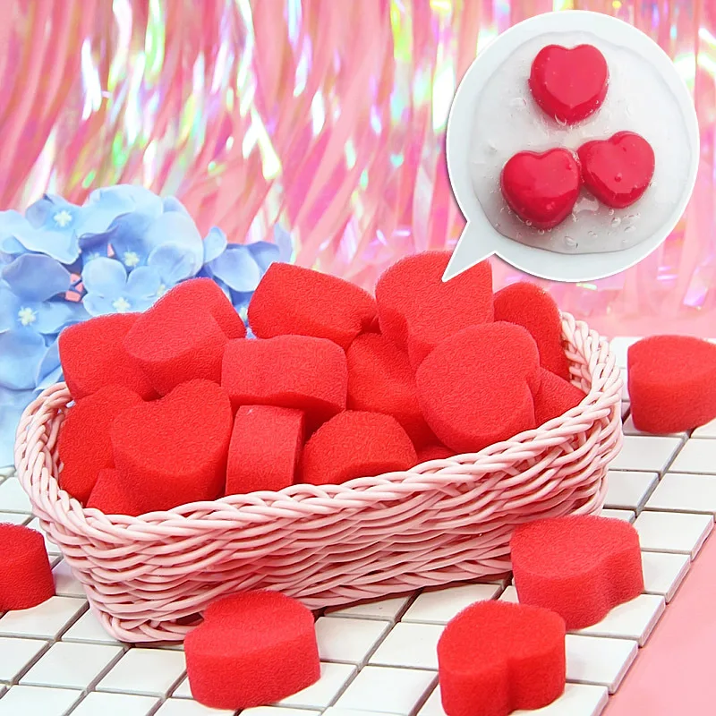 

3pc Red Heart Crystal Slime Floam Filler Clear Slime Inlay Sponge Love DIY Handmade DIY Material Accessories For Kids Gifts