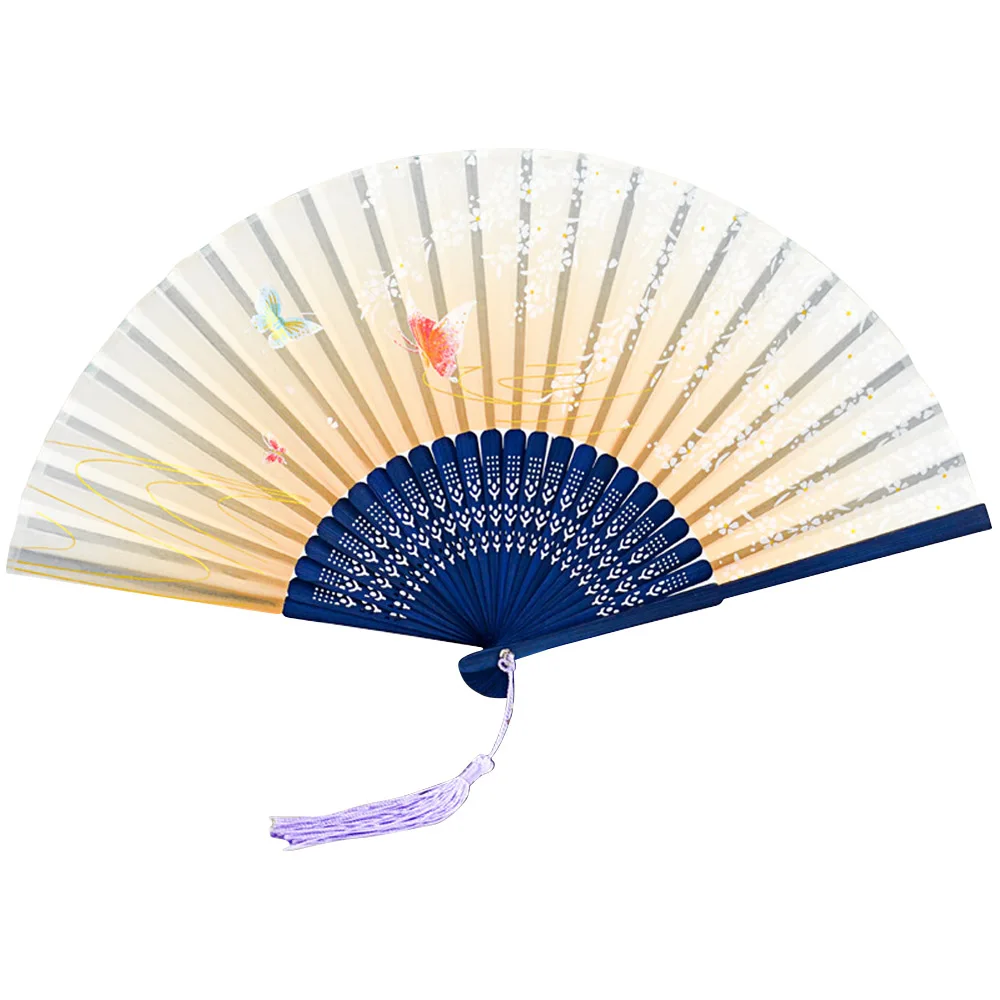 cheap Folding Fan Chinese Style Classical Female Fan Summer Company Gifts Women #039;S Performance