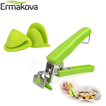 

ERMAKOVA Set of 2 Hot Bowl Holder Dish Clamp Pot Pan Gripper Retriever Clip Oven Mitts BBQ Gloves Cooking Pinch Grips Potholder