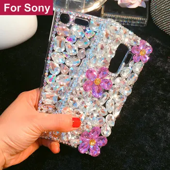 

Flower Diamond Big Rhinestone Case For Sony Xperia X XA XA1 XA2 Ultra XZ XZS XZ1 XZ2 XZ3 Compact Plus Premium Performance