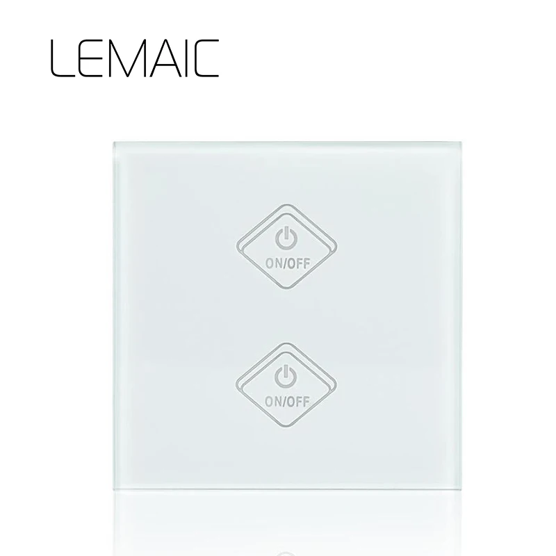 

LEMAIC WiFi Smart Switch 2 Gang Light Wall Switch APP Remote Control Work with Amazon Google Alexa Timing Function Touch Screen