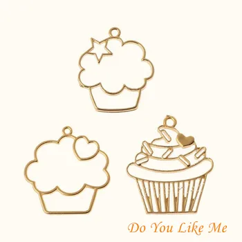 

3Pcs Cake Cup Metal Frame Pendant Open Bezel Blank Setting UV Resin Jewelry DIY Pendant Earring Necklace Jewelry Making