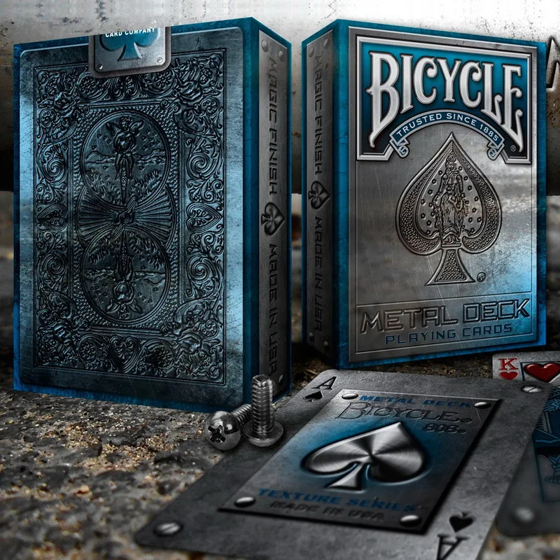 

Bicycle Metal Blue Rider Back Playing Cards Poker Size USPCC Limited Texture Edition Deck Magic Cards Magic Tricks Props Magia