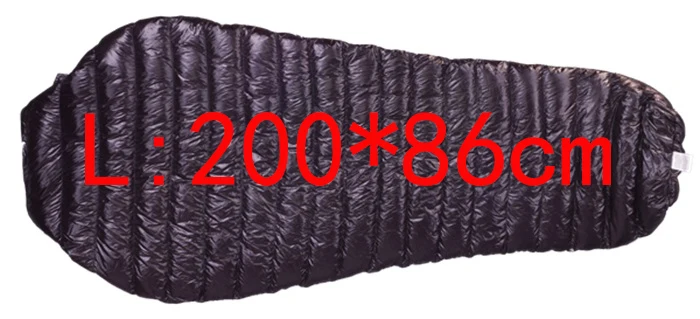 AEGISMAX спальный мешок для отдыха на природе, Сверхлегкий мини-спальный мешок для взрослых с гусиным пухом, теплые спальные мешки для мам - Цвет: Black L