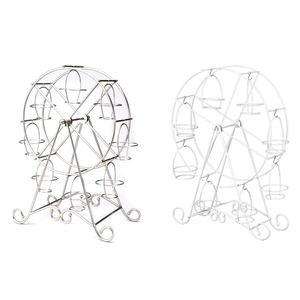 

Aluminum Alloy Ferris Wheel Cupcake Display Stand Holder 8 Cups Cake Stand New