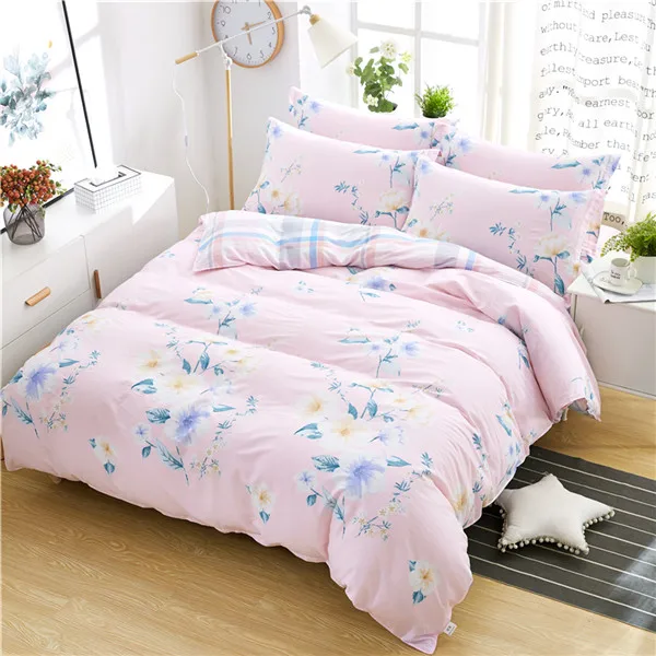 Cotton Pink Cherry Blossom Flowers Bedding Sets Girl Teen Navy Blue ...